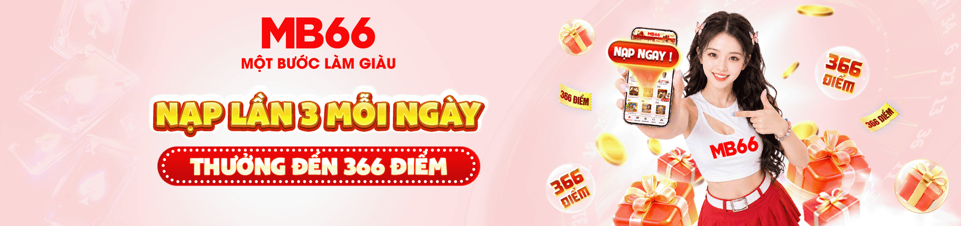 MB66 nạp thưởng 366 điểm tặng nạp mỗi ngày